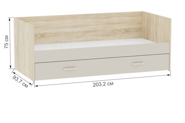 Спальня Бланка. Кровать универсальная дуб сонома/белый