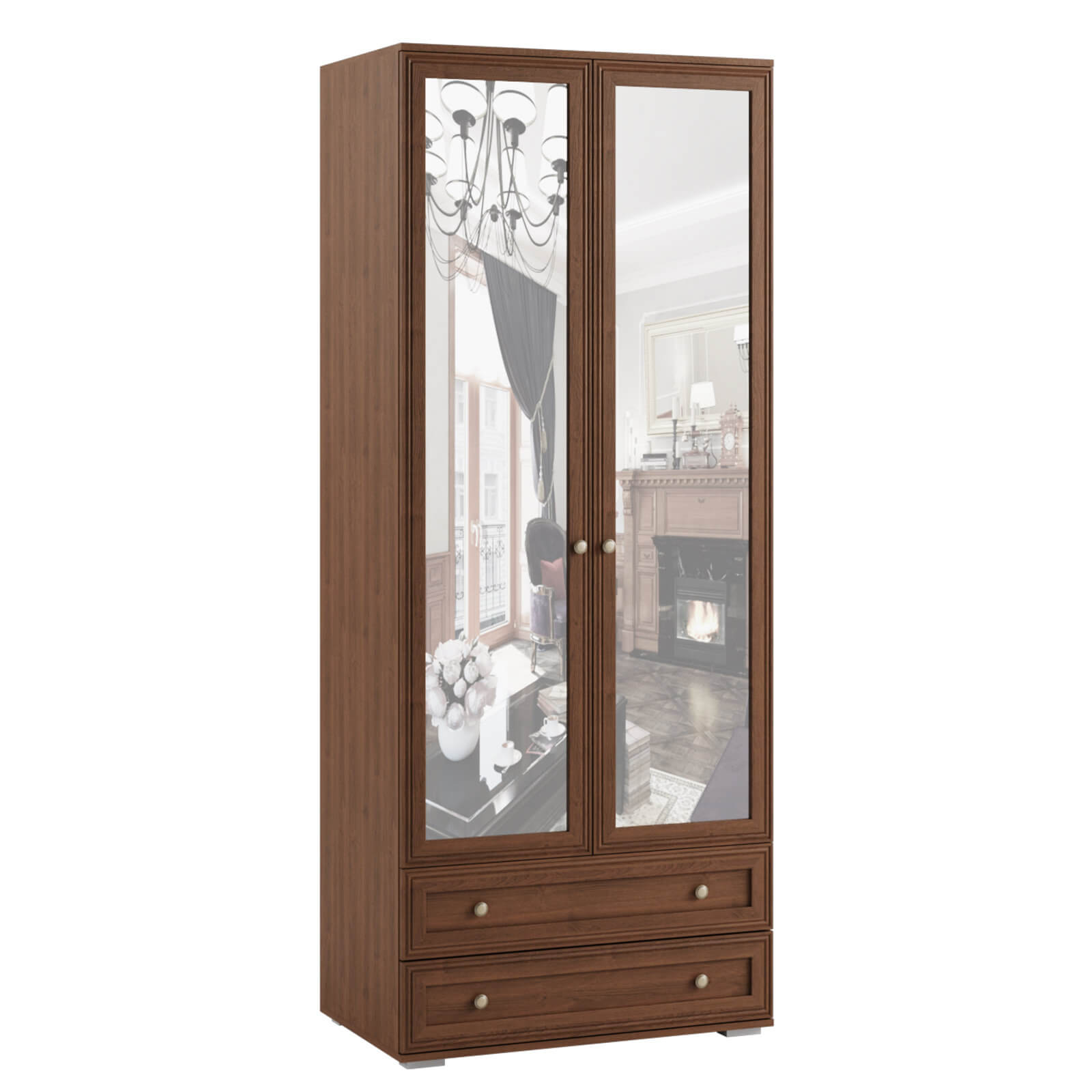 Спальня Ричард шкаф 2-х ств. с зерк. РШ-24 орех донской