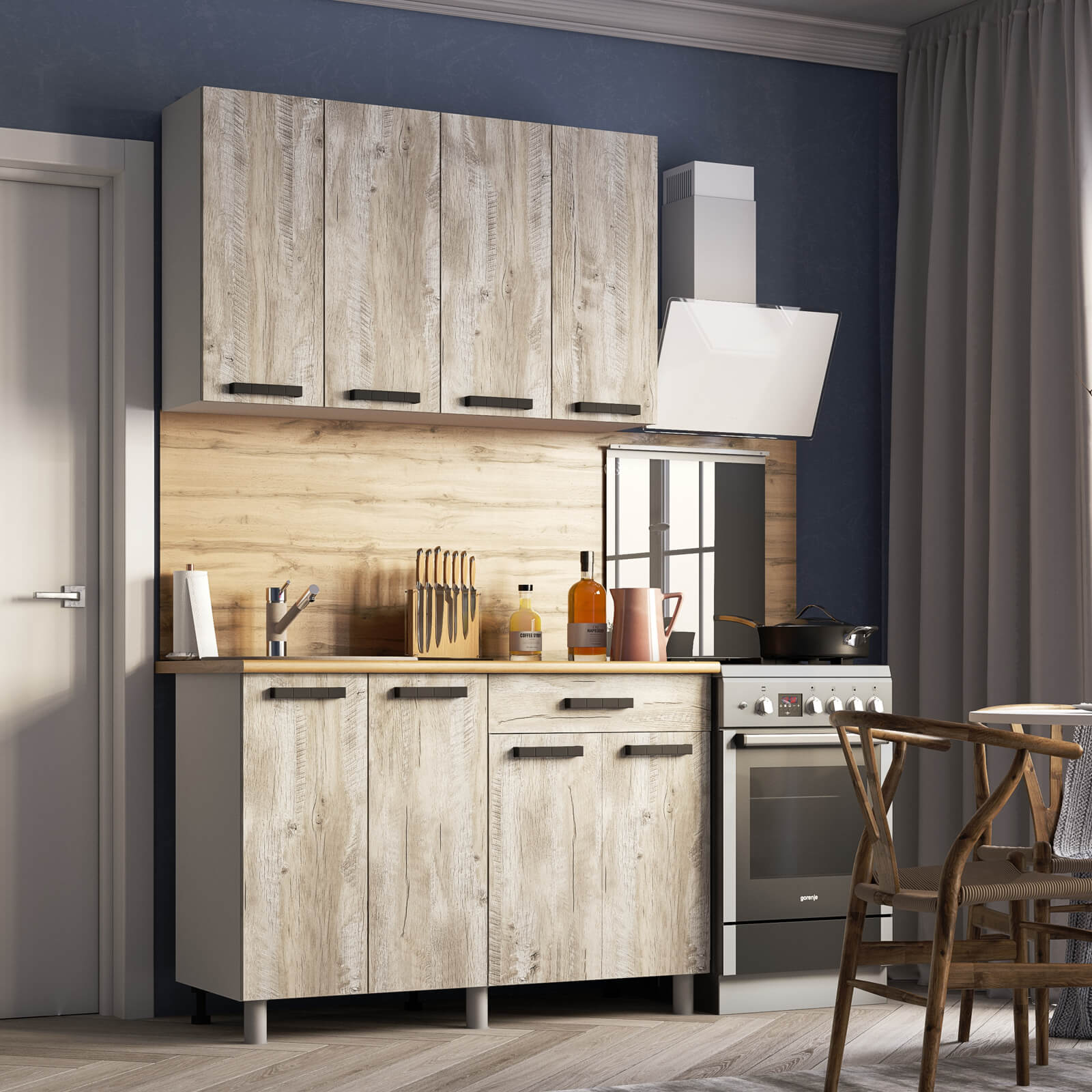 "Нагано Готовое решение" 1,2 м белый/дуб юкон