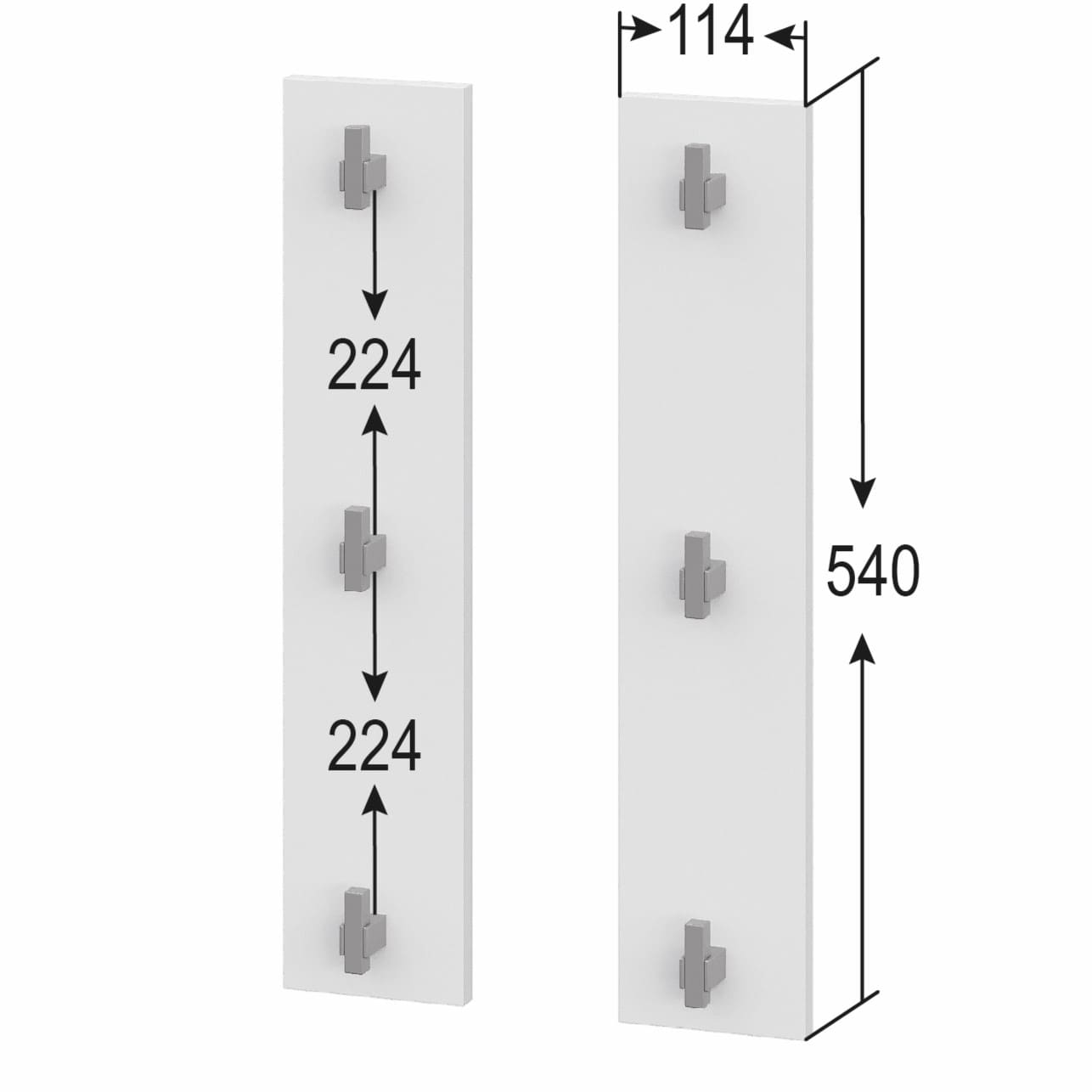 Вешалка "ОТТО" Белый комплект 2 шт. (вш1)