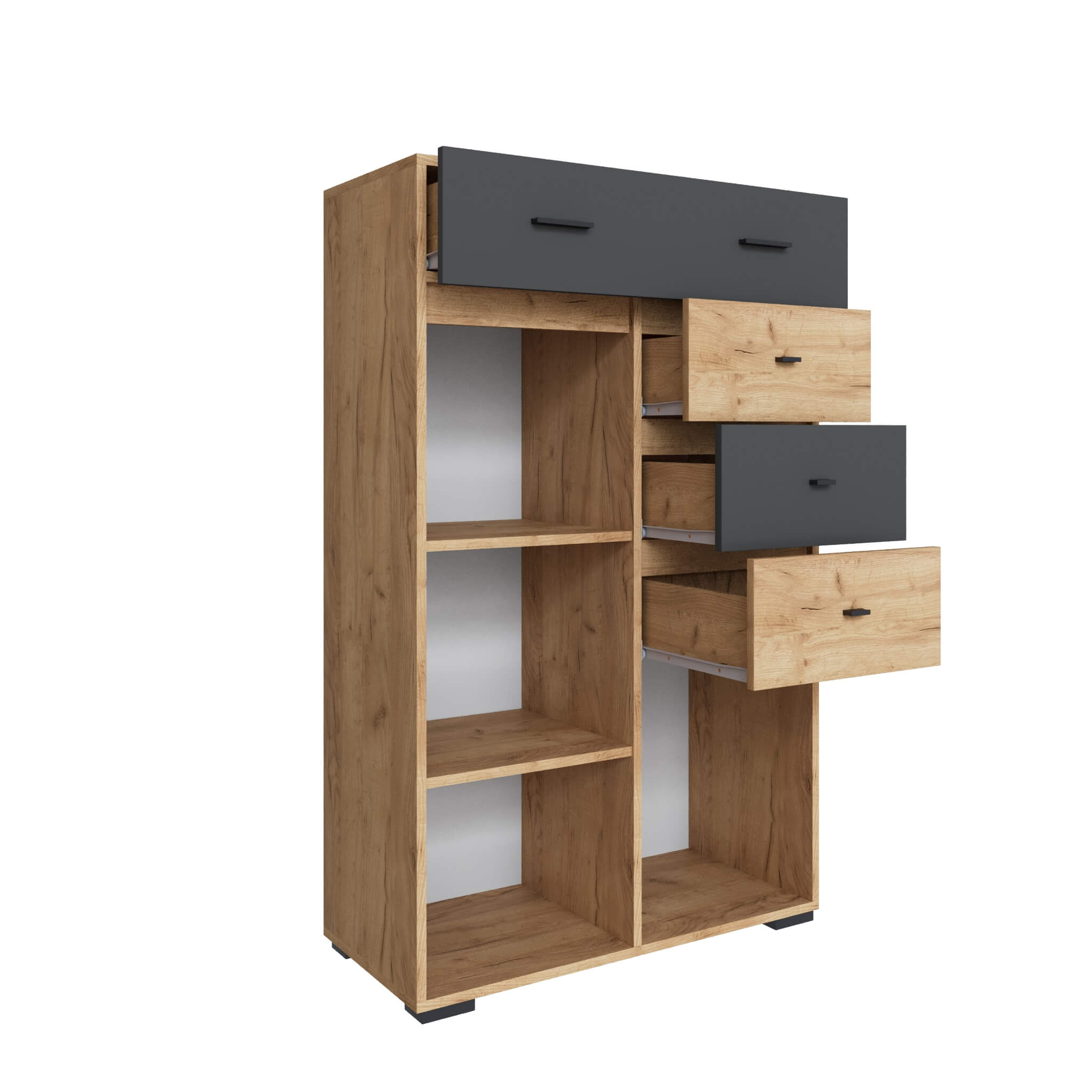 Гостиная Дублин Комод дуб крафт золотой/графит серый