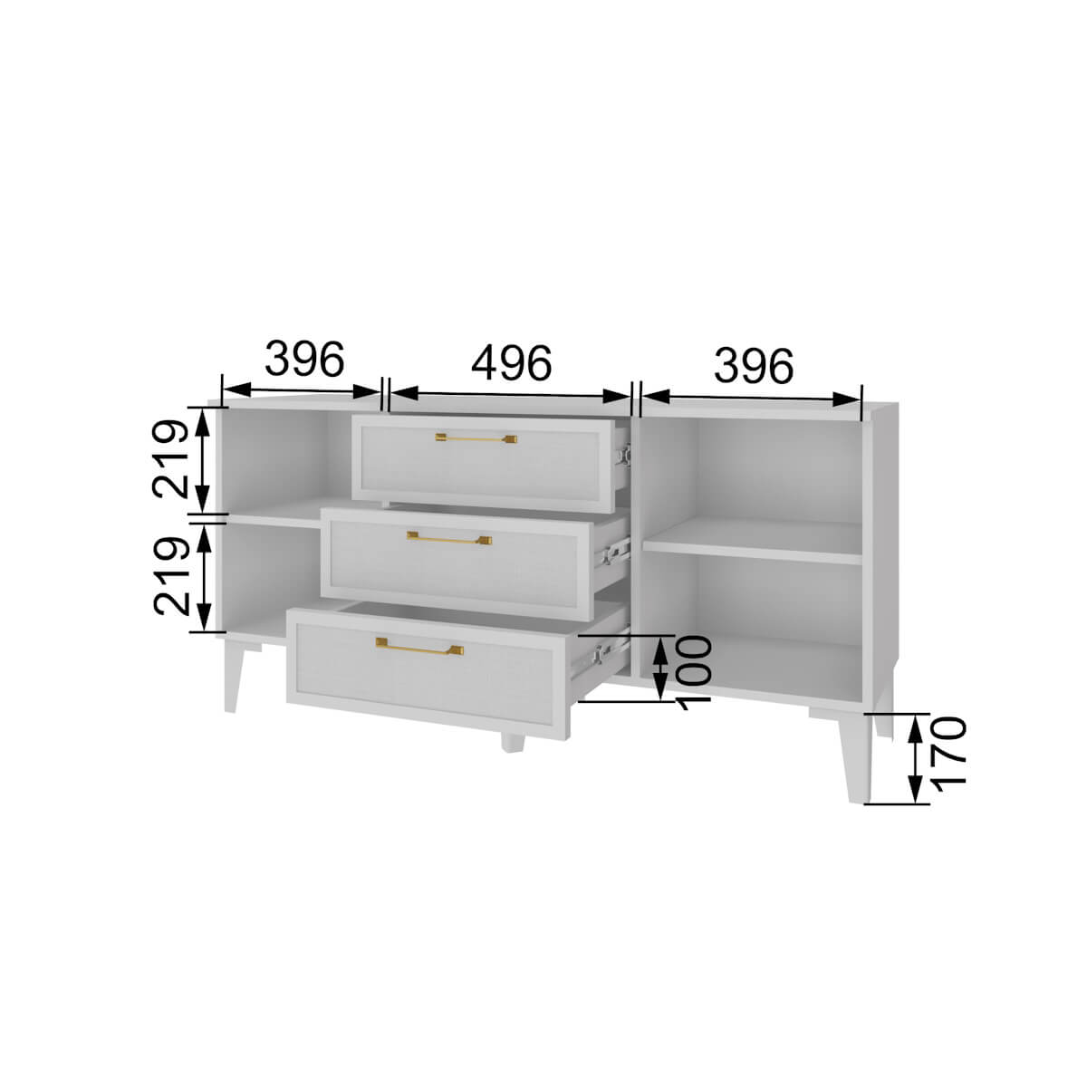 Гостиная Толедо Тумба ТВ ТТ-1 белый