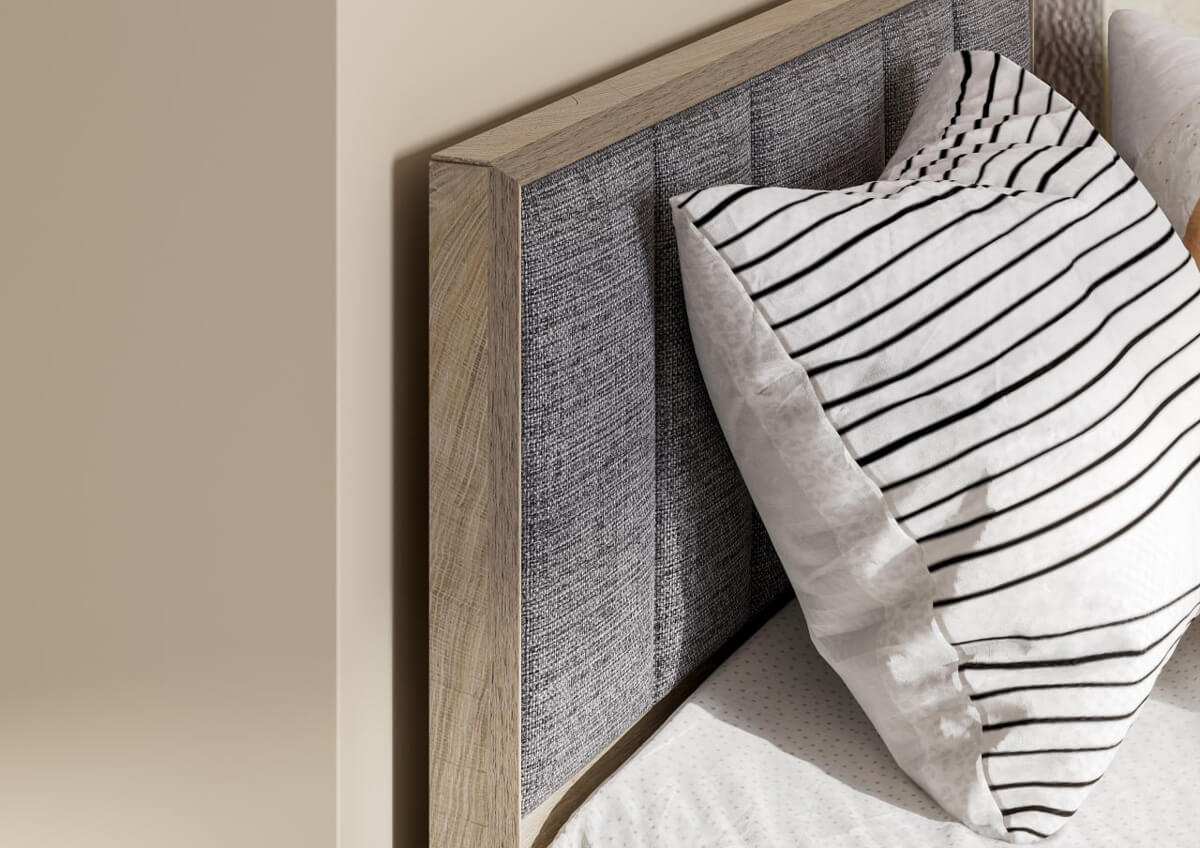 МС "Этна" Мягкое изголовье кр 1,6  (Светло-серый, ткань RICO 108)