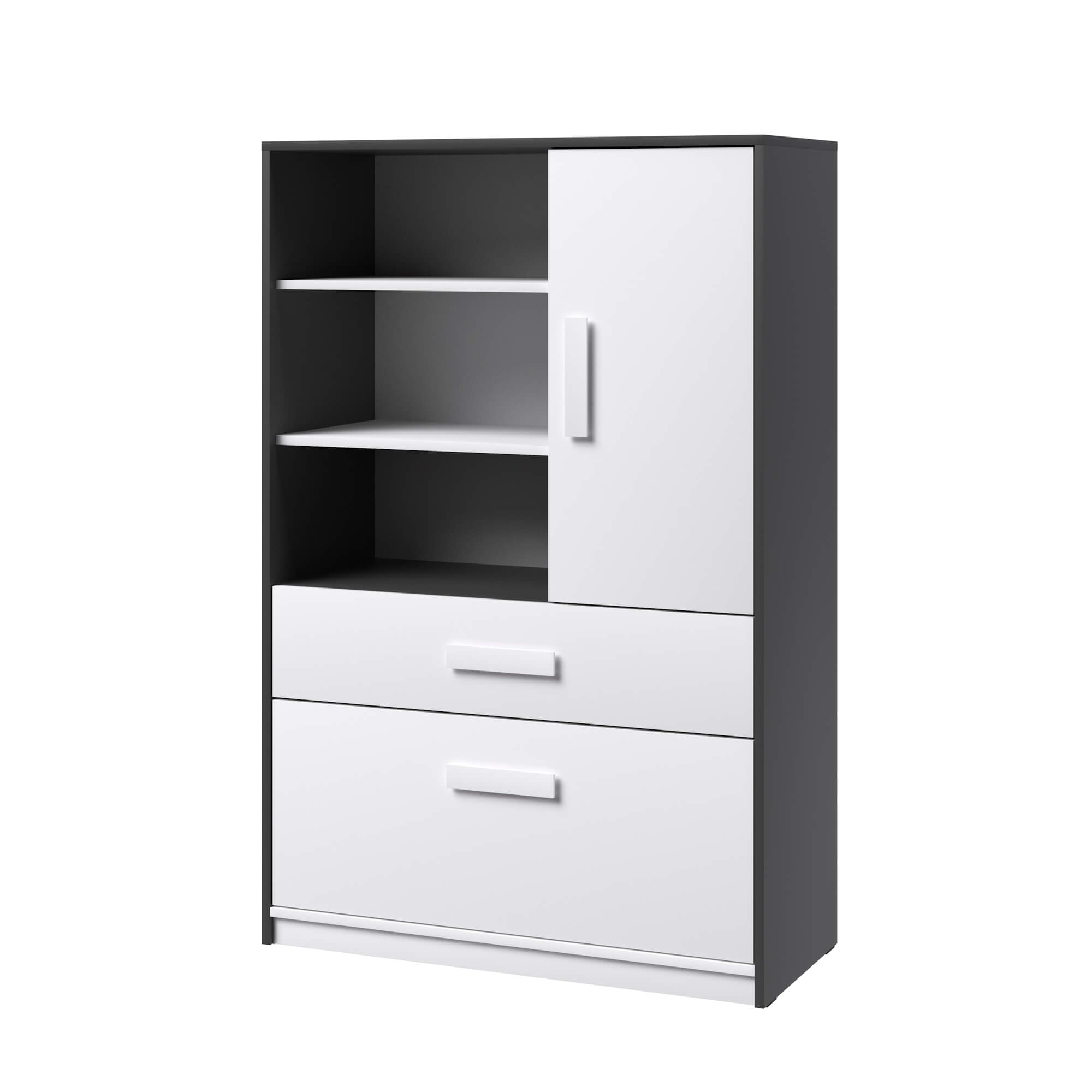 Спальня Кэнди Шкаф книжный КШ-2 графит/белый/белый