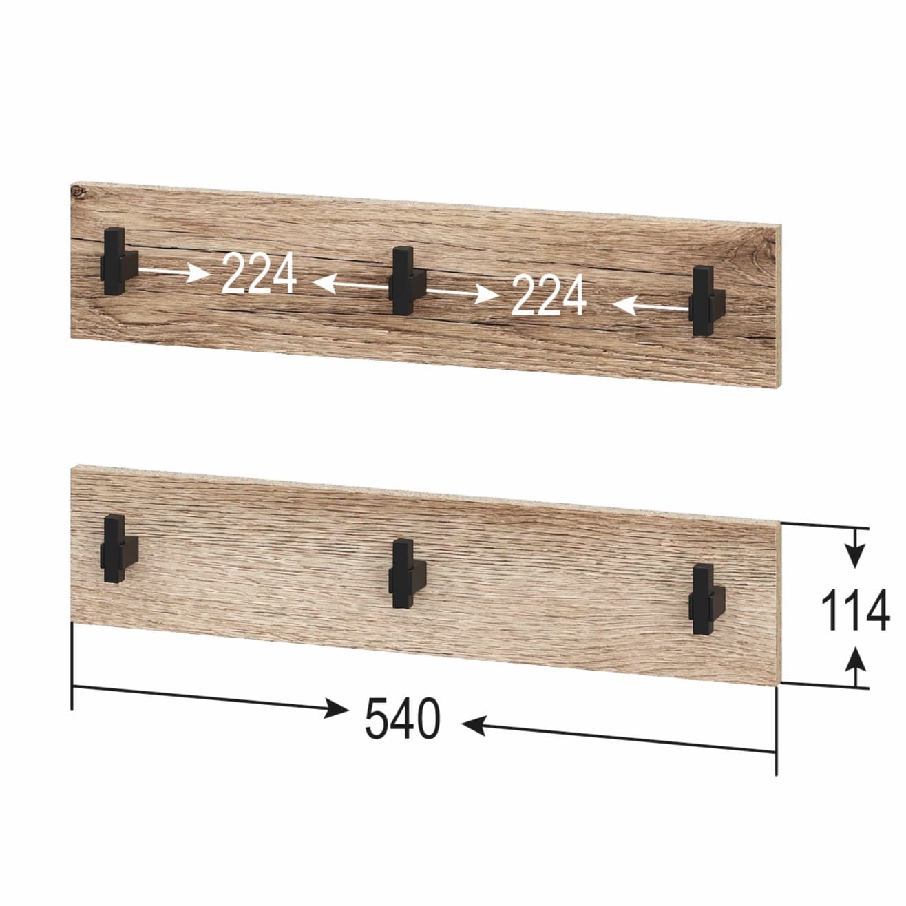 Вешалка "ОТТО" Дуб Делано комплект 2 шт. (вш1)