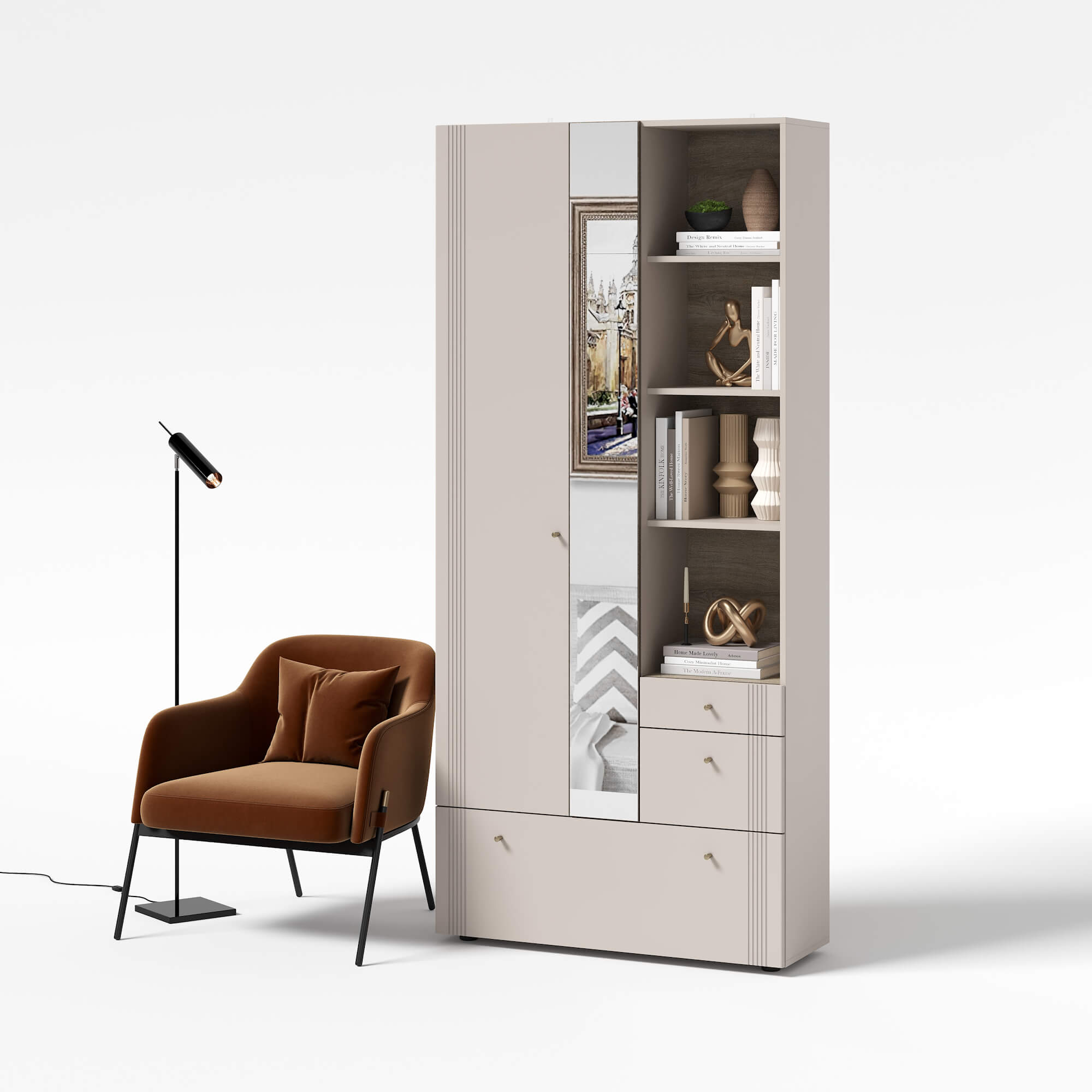 Вешалка с зеркалом "Одетта" ВШ1