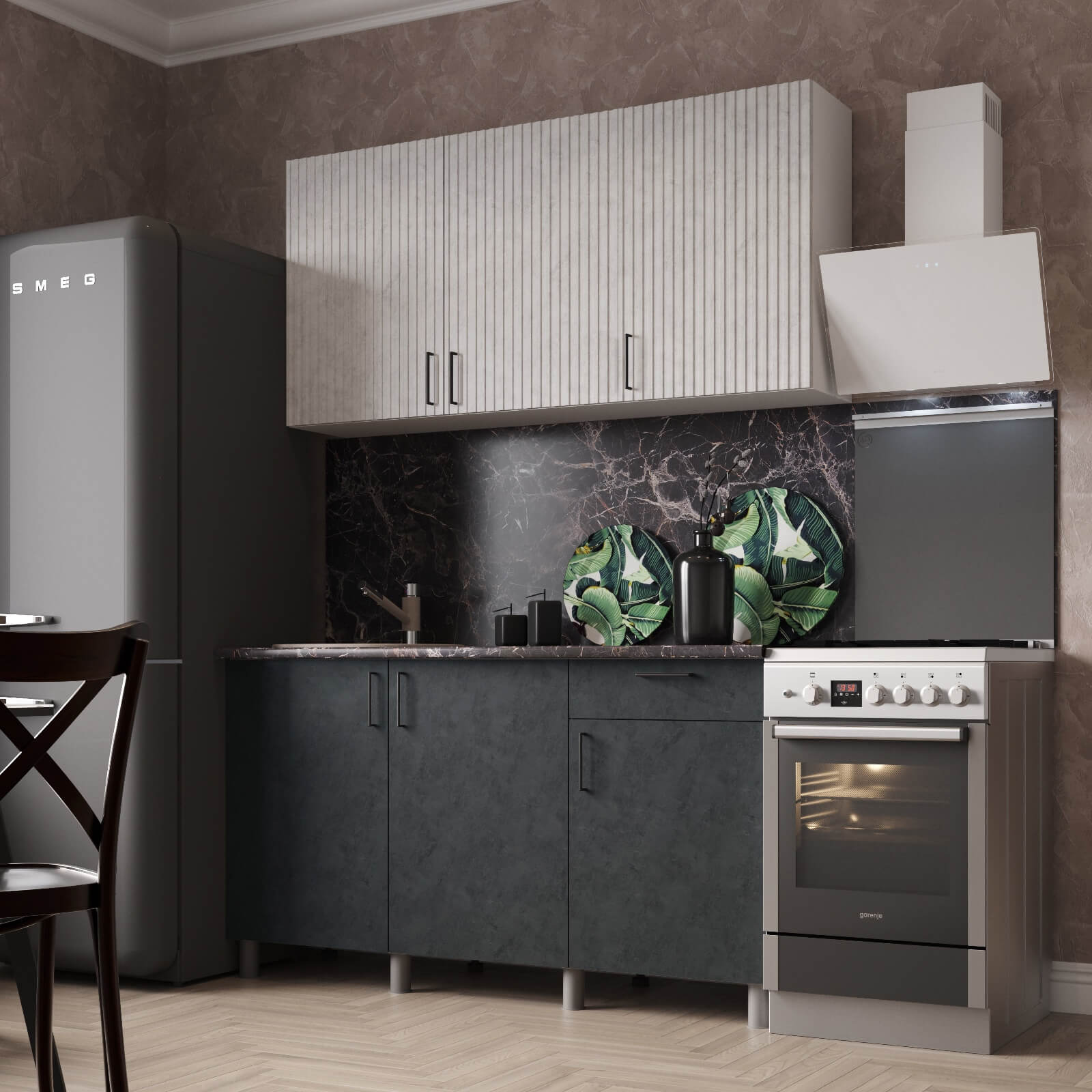 "Кантри Готовое решение" 1,5 м белый/бетон светлый/бетон темный