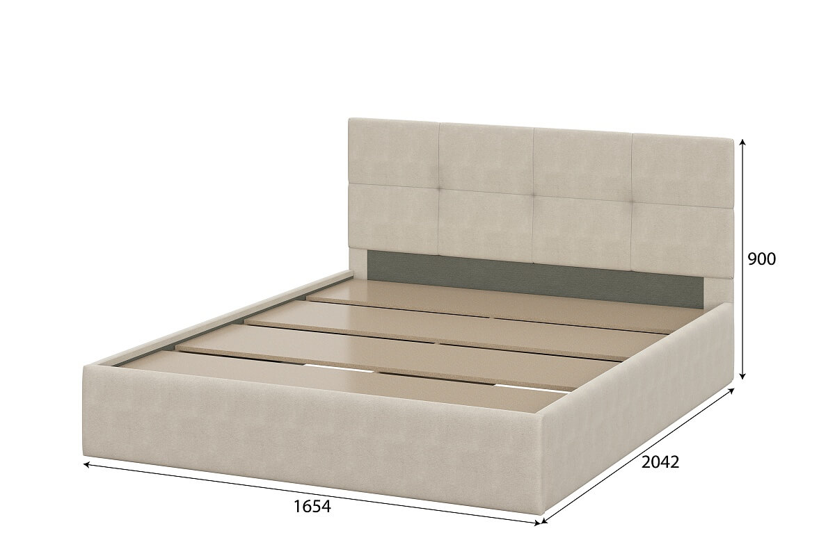 Кровать двойная №4 (1,6*2,0 мягкая) Ткань бежевый