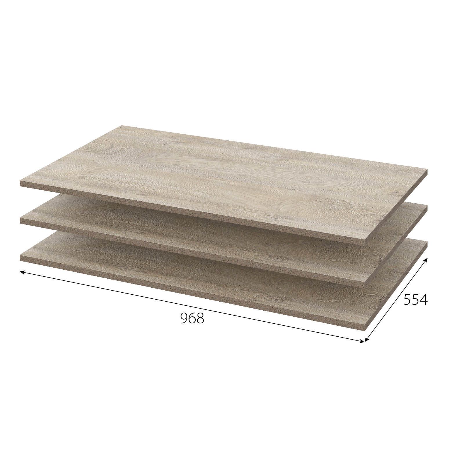 МС "Этна" Комплект полок 3ПЛ 57*100 Дуб Эндгрейн