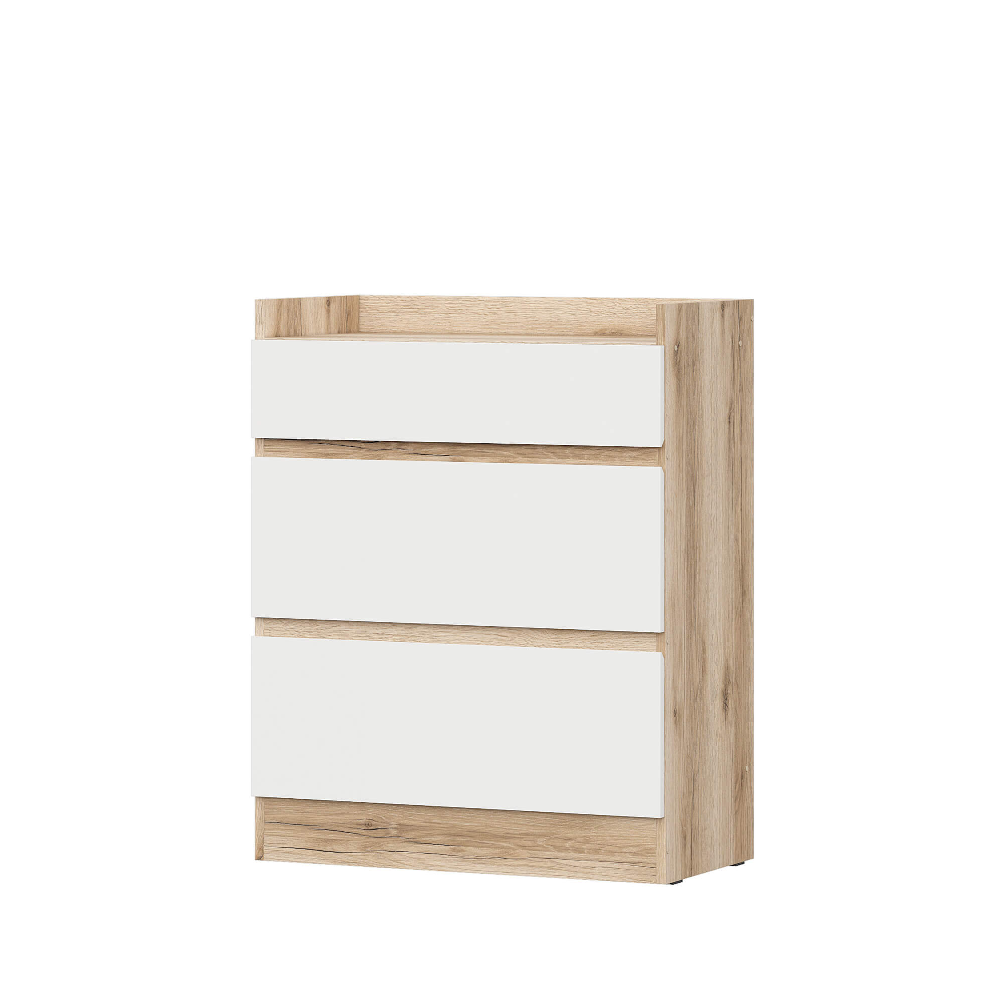 МС "Брауни" Комод 3 ящика Дуб Делано/Белый