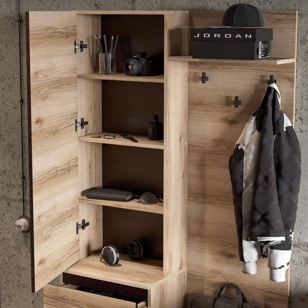 МС "Берген" Вешалка с зеркалом серия 3