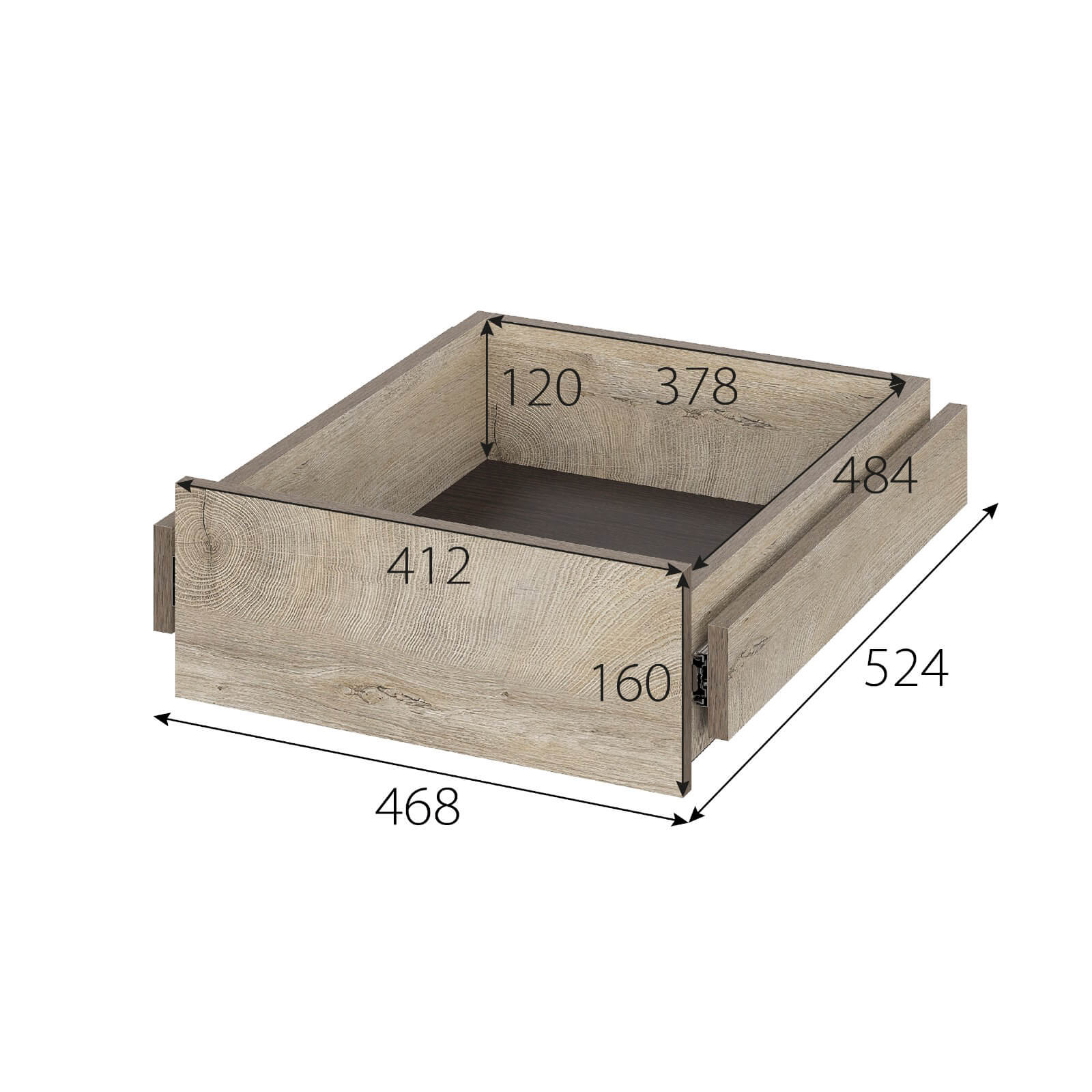 МС "Этна" Ящик Я 57*50 Дуб Эндгрейн/Венге