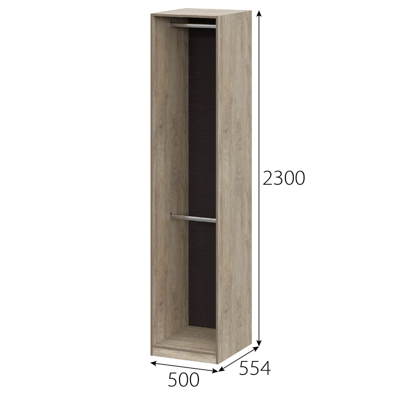 МС "Этна" Шкаф Ш 57*50 Дуб Эндгрейн/Венге