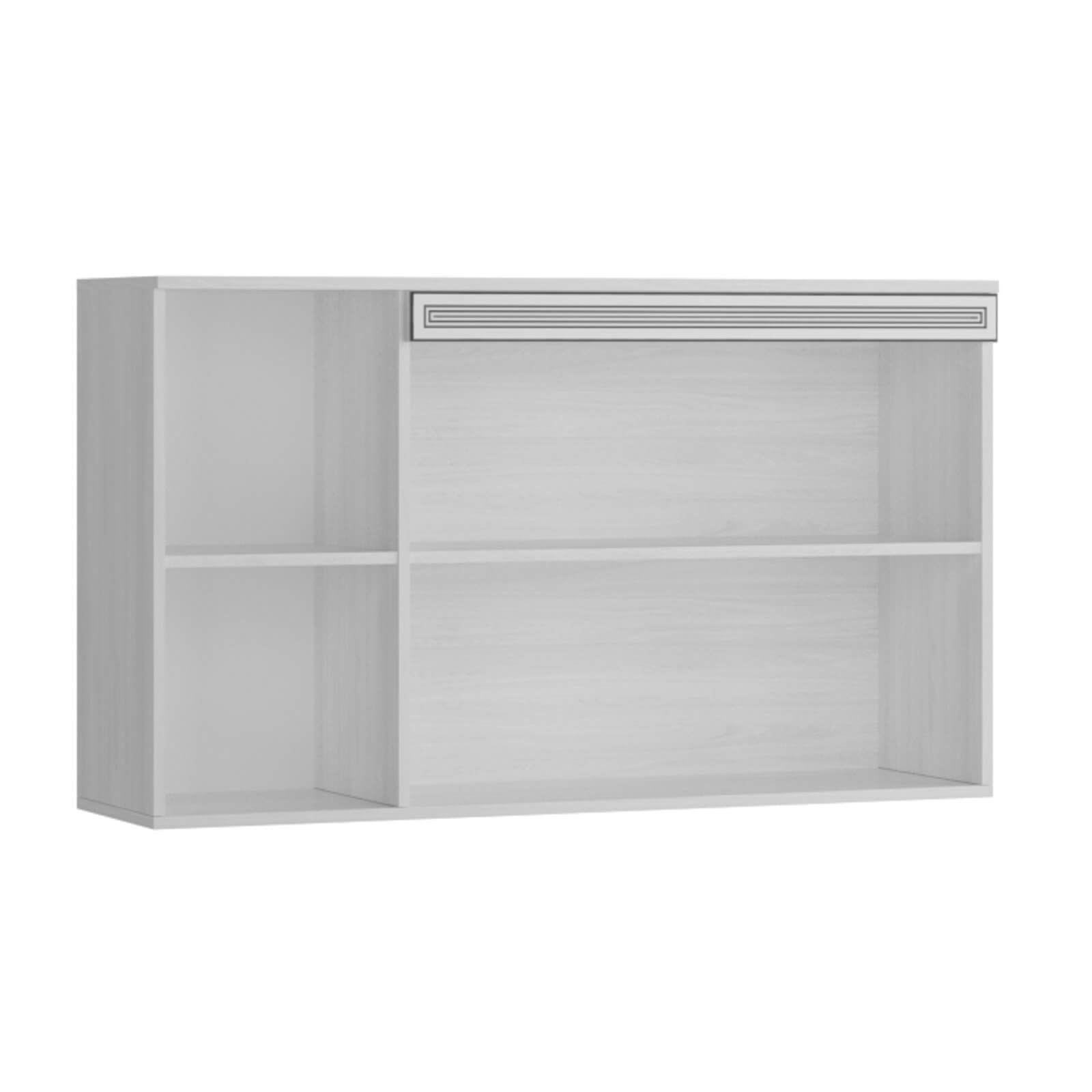 Гостиная Ливорно Полка навесная ЛН-4 ясень анкор светлый патина серебро