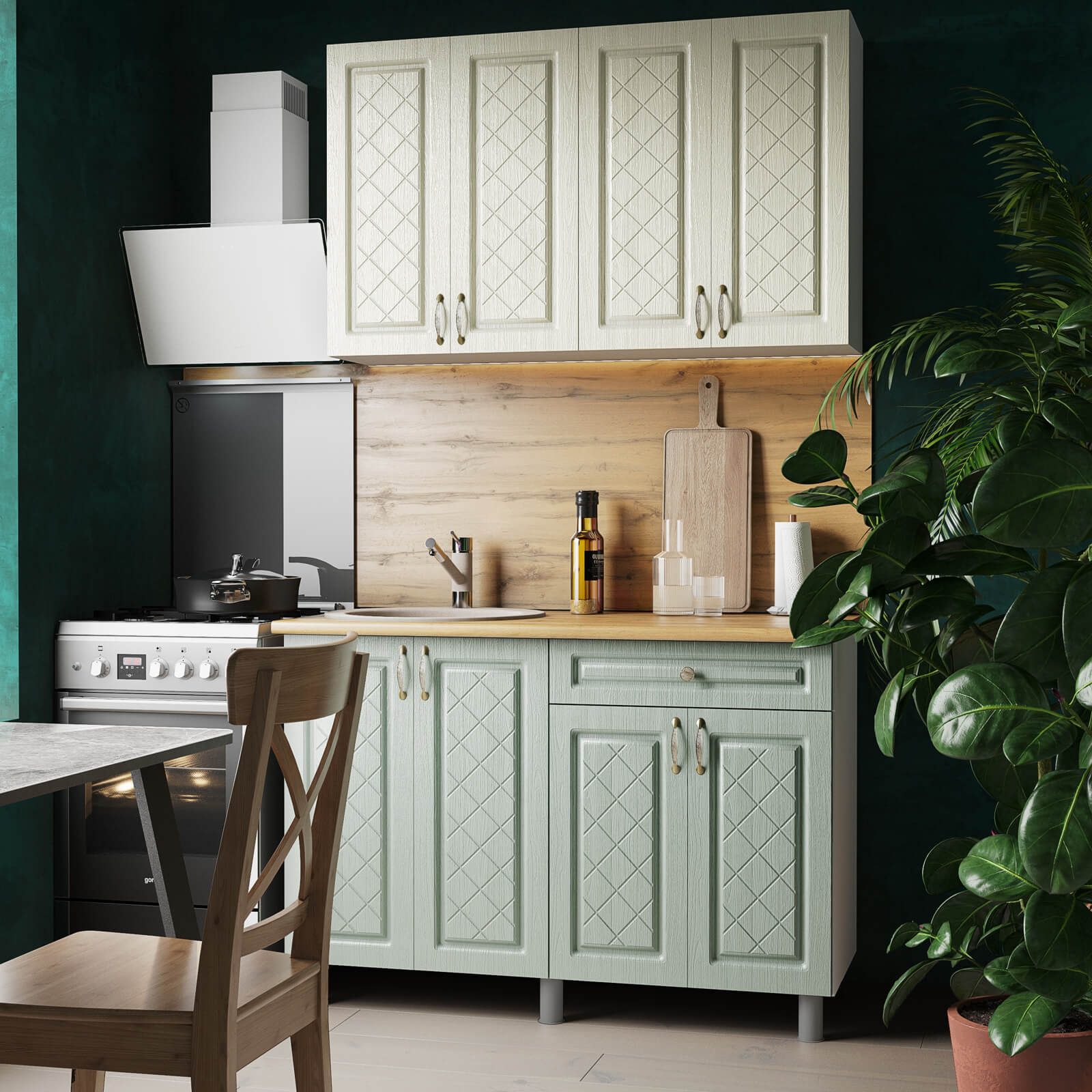 "Версаль Готовое решение" 1,2 м белый/айвори/васаби