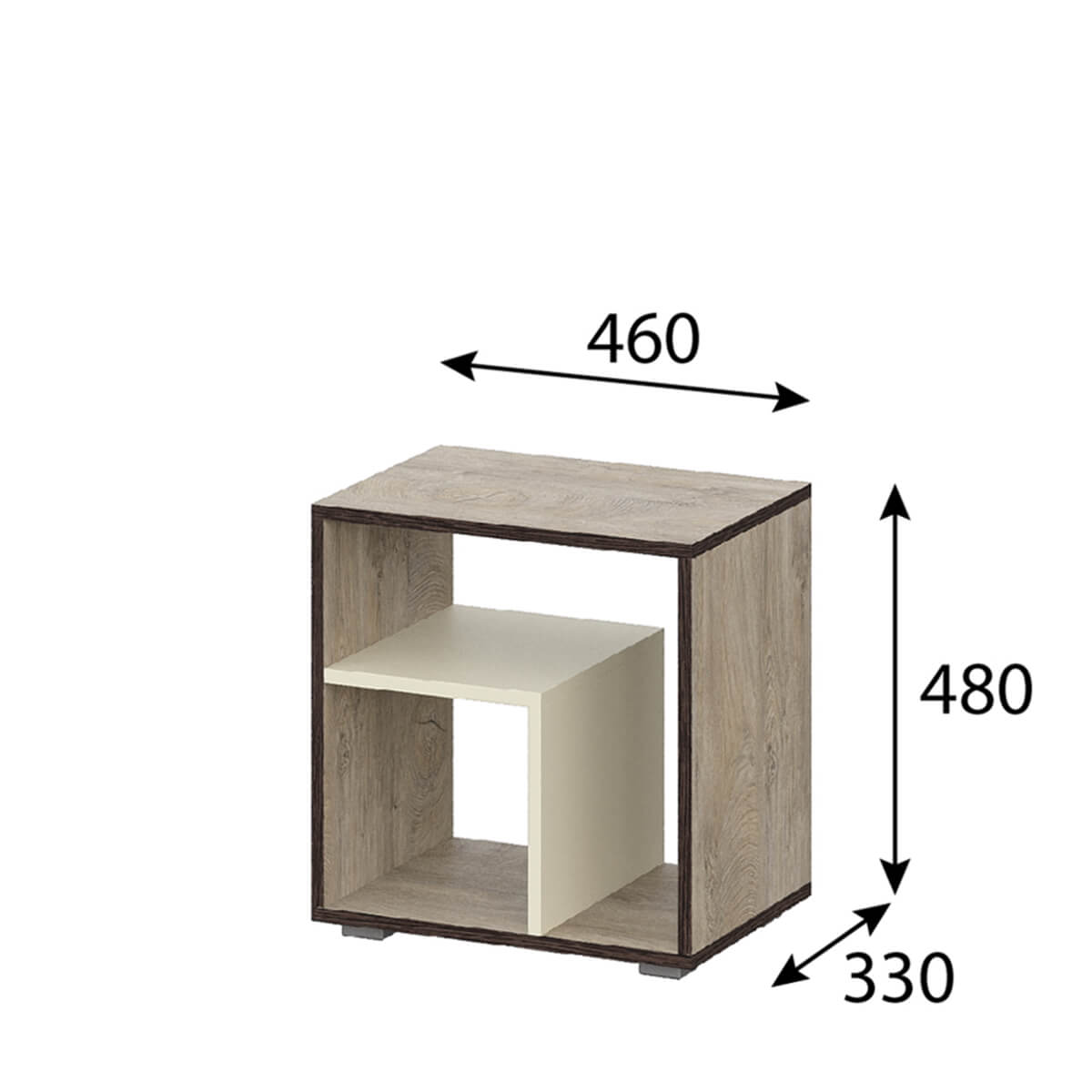 МС "Этна" Тумба прикроватная (тб1) АБ (Дуб Эндгрейн/Алебастр)