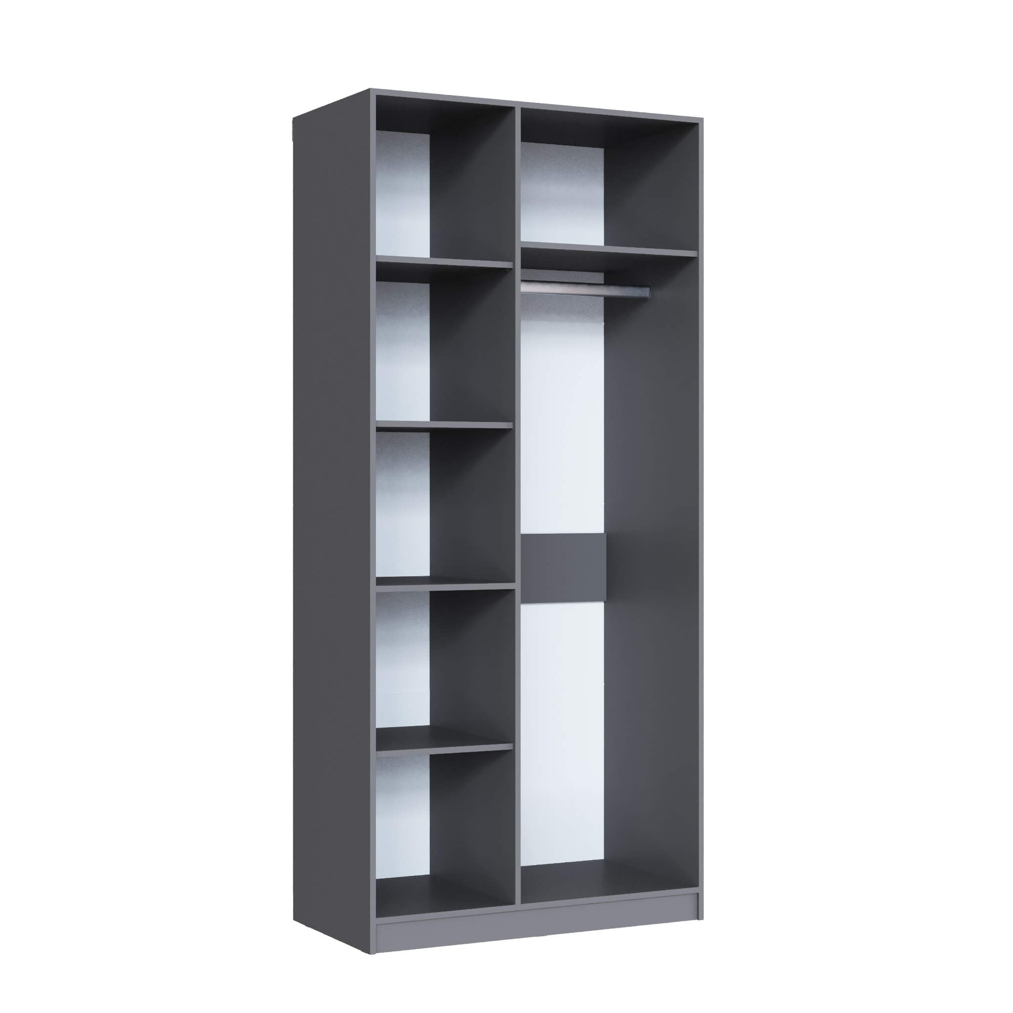 Спальня Апполия Шкаф 2-х створчатый графит серый/лунный кратер