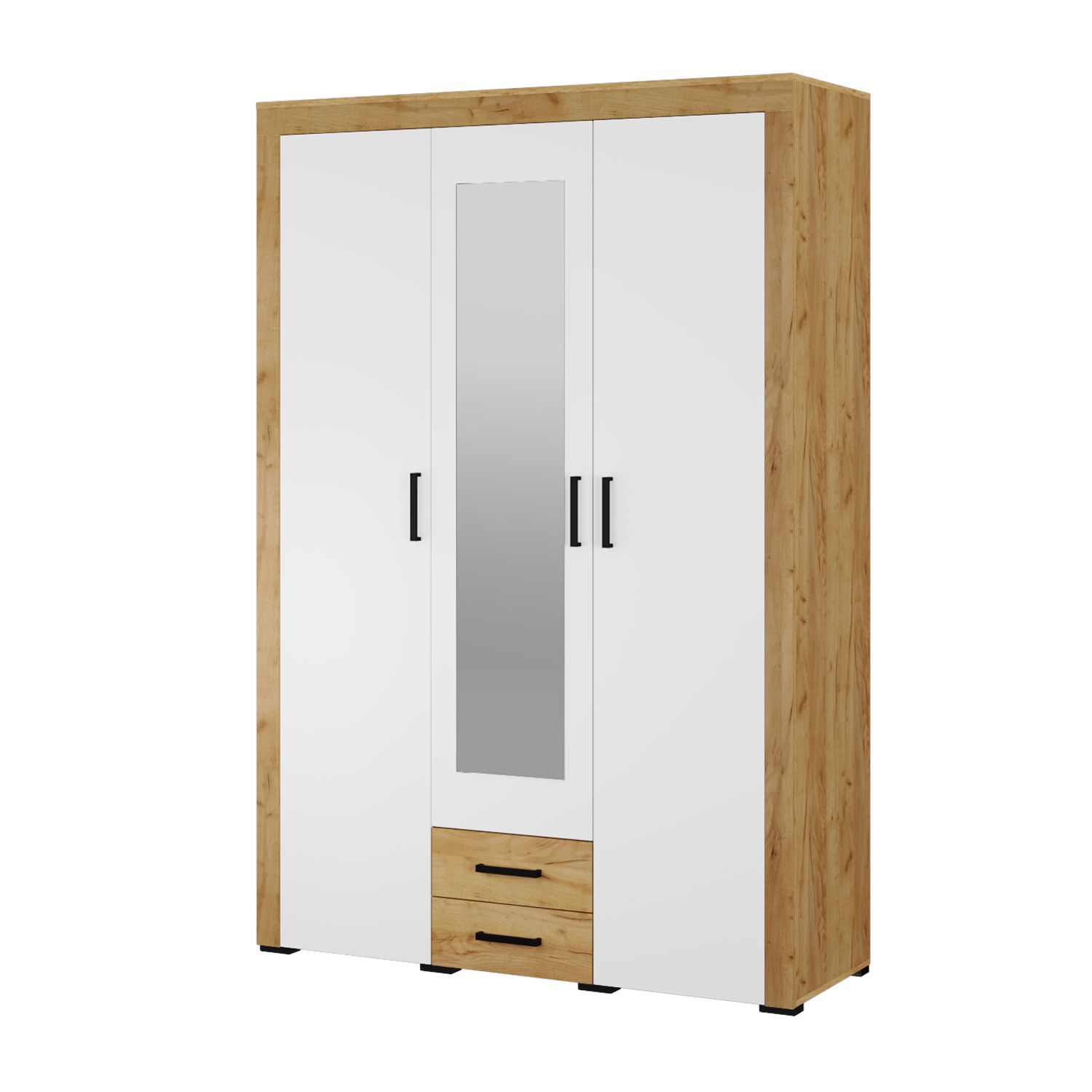 Спальня Адель шкаф 3-х ств дуб крафт золотой/белый