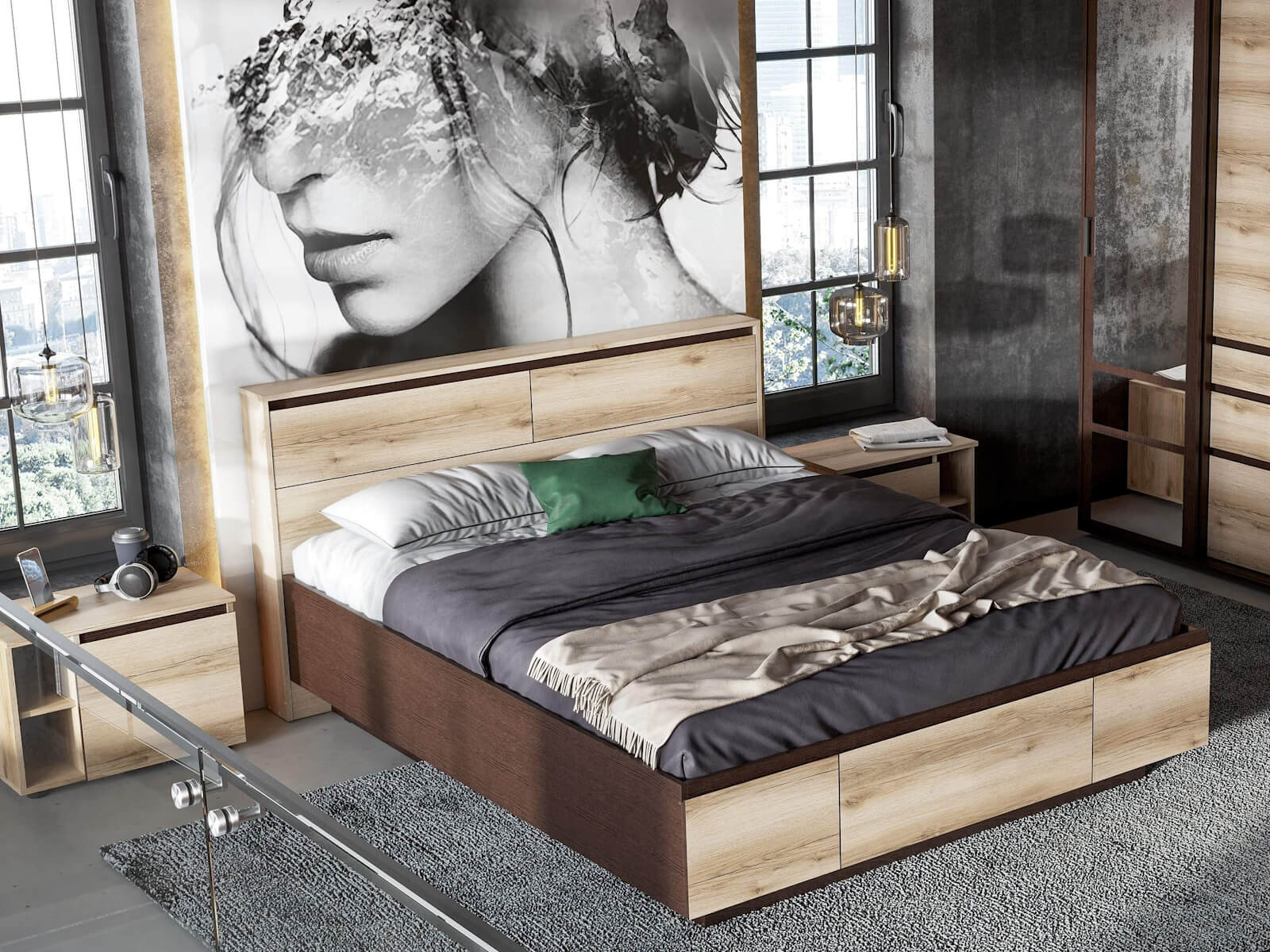 Кровать 1,6м "Берген" СТМ Кровать 1,6м "Берген" СТМ