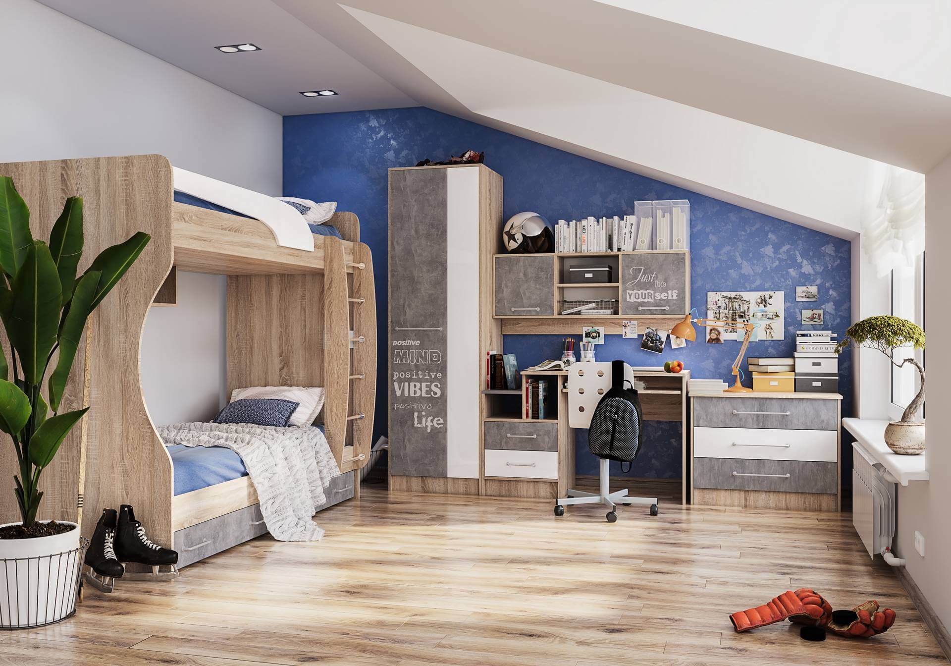 Модульная детская "Колибри-Лофт" ТЭКС Модульная детская "Колибри-Лофт" ТЭКС