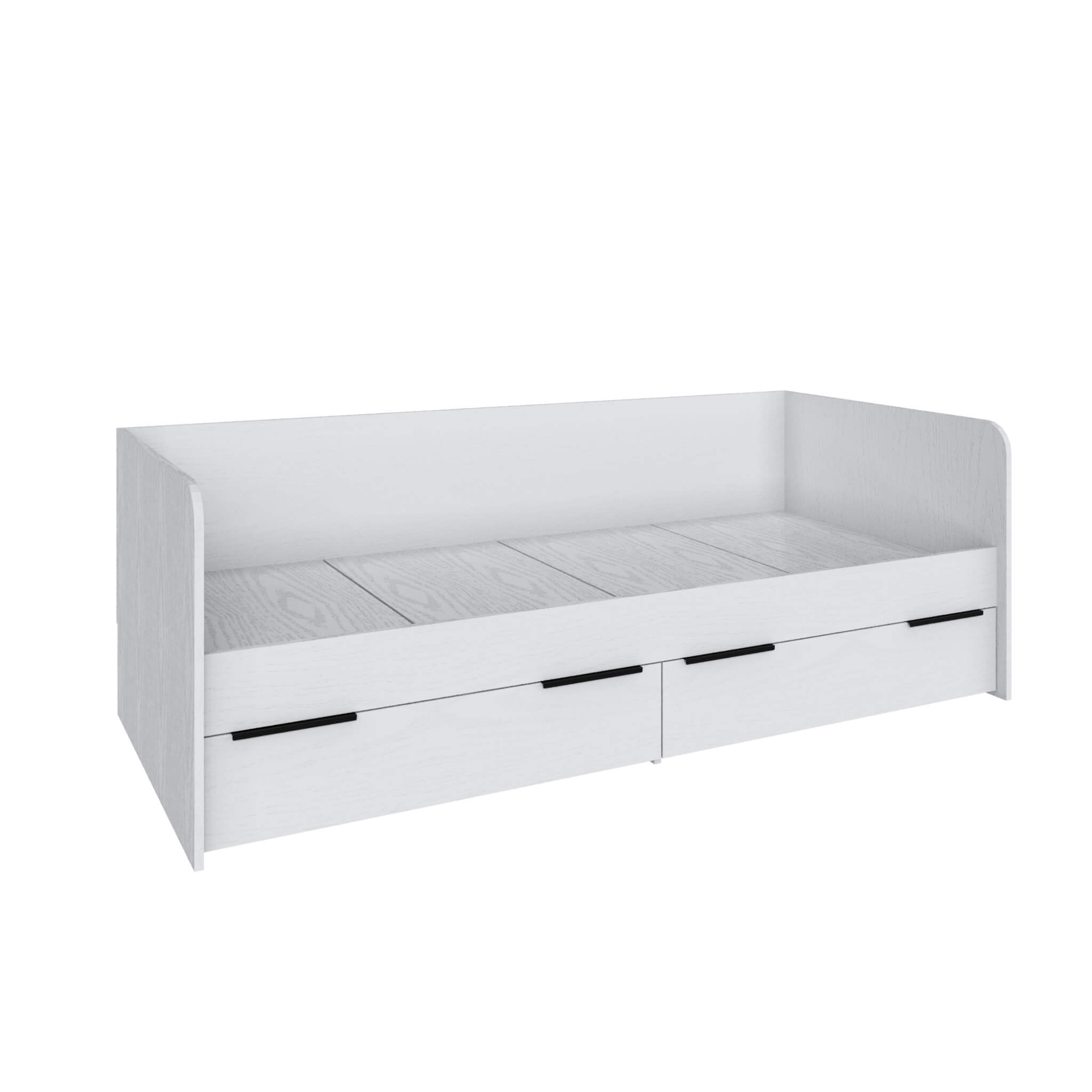 Подростковая Мадрид Кровать (0,8) с 2 ящиками белый