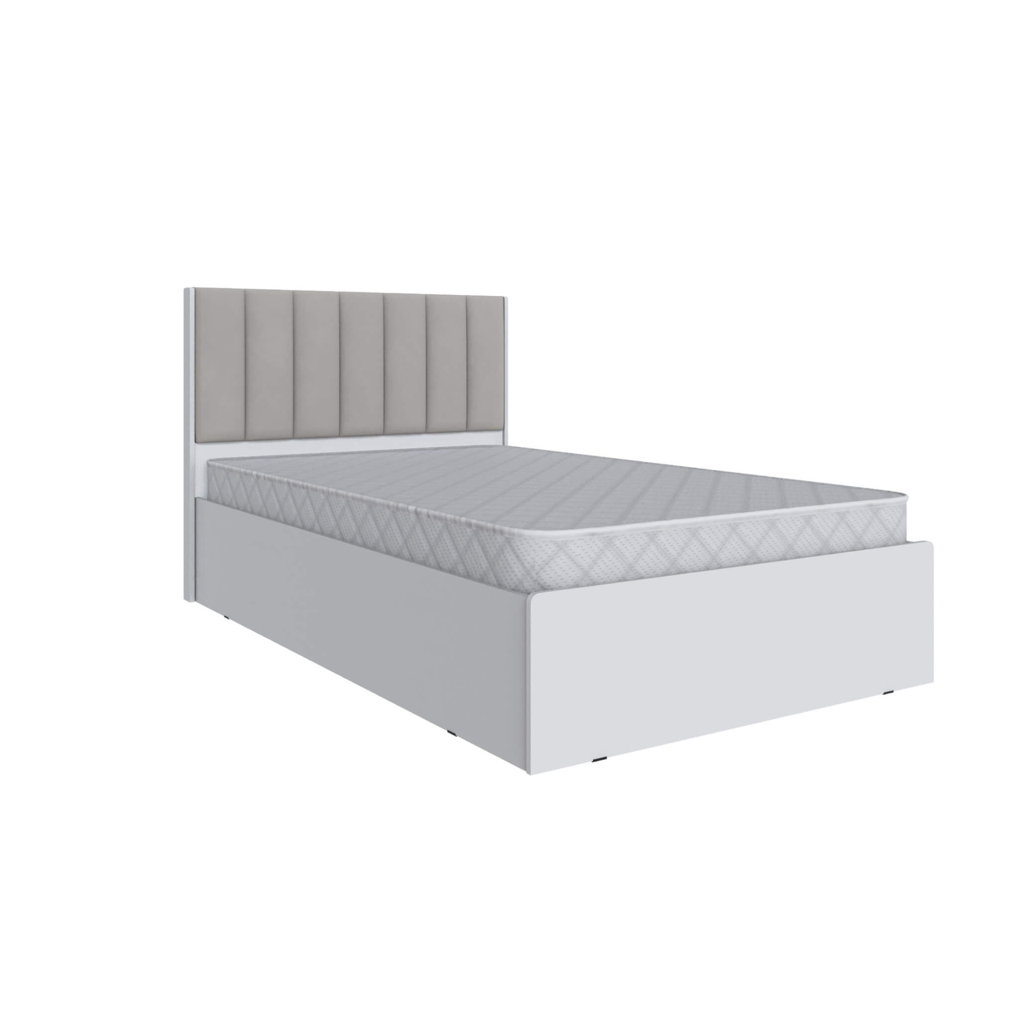 Спальня Мадрид кровать МД-2, МД-3 (1,2) мягкое изголовье Волна светло-серый